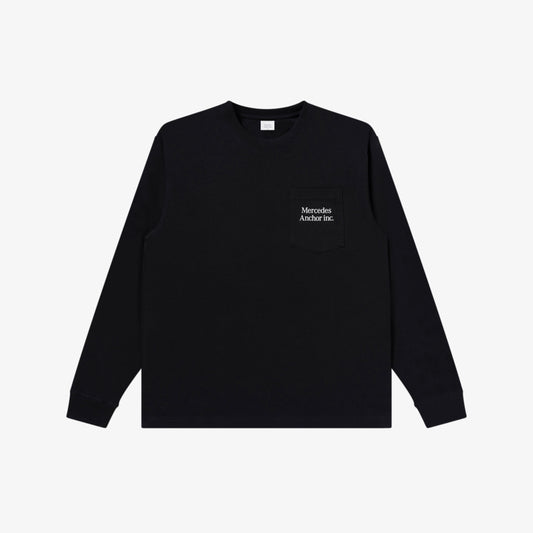 LOGO L/S POKET TEE BLACK