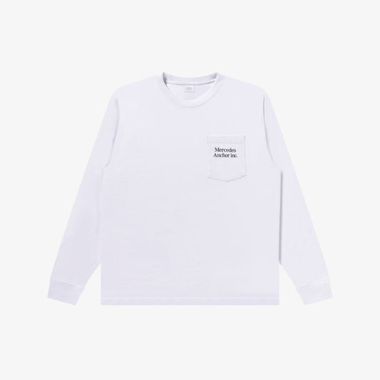 LOGO L/S POKET TEE WHITE