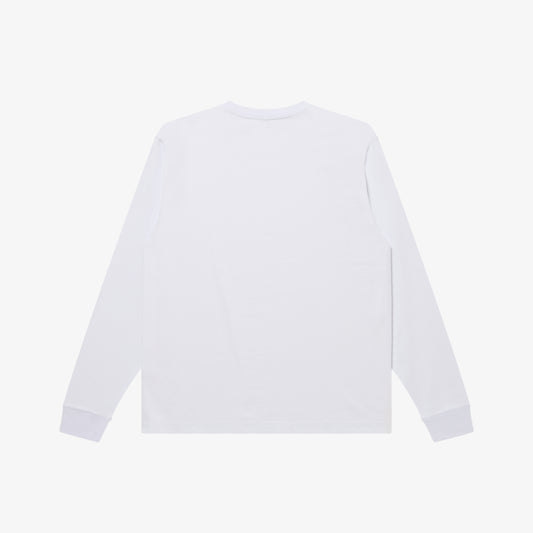 FLOCKED LOGO L/S TEE WHITE