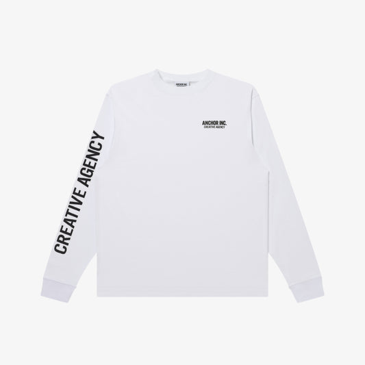 BOLD LOGO SLEEVE L/S TEE WHITE