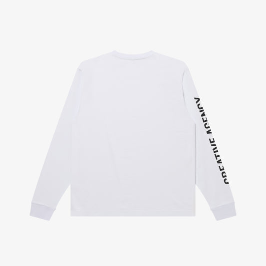 BOLD LOGO SLEEVE L/S TEE WHITE