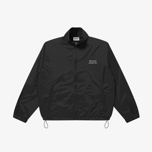 LIGHT WEIGHT NYLON TRACK JACKET BLACK