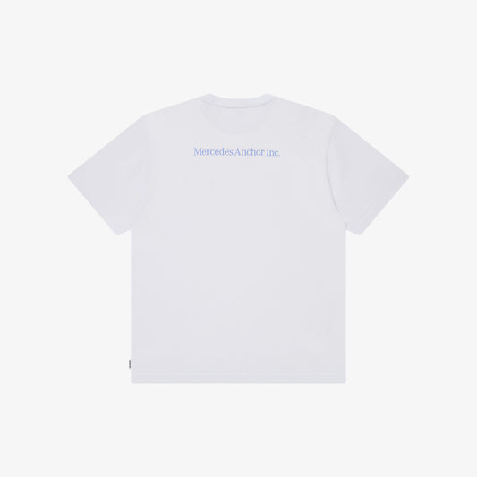 ONE LINE LOGO PIGMENT DYE S/S TEE WHTE