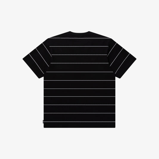 BOLD LOGO PATCHED STRIPED TEE BLACK