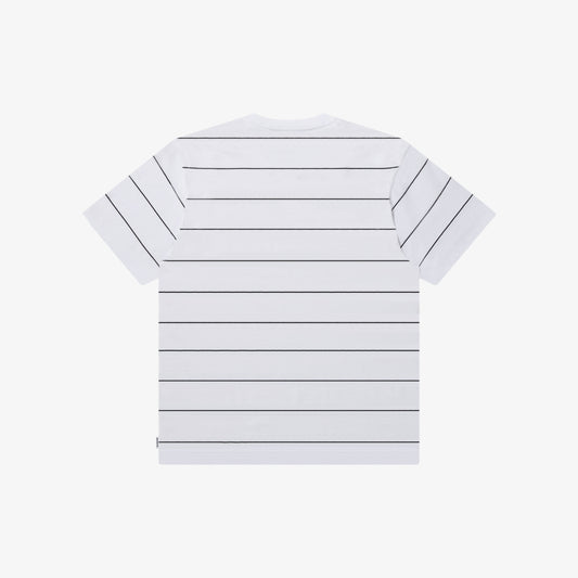 BOLD LOGO PATCHED STRIPED TEE WHITE