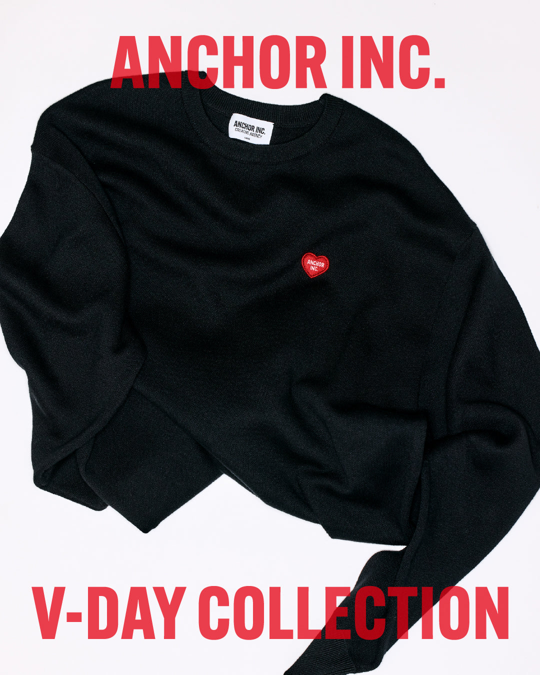 V-DAY PATCHED KNIT SWEATER BLACK