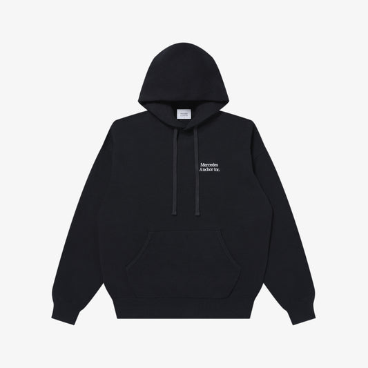 CASHMERE BLENDED KNIT HOODIE BLACK