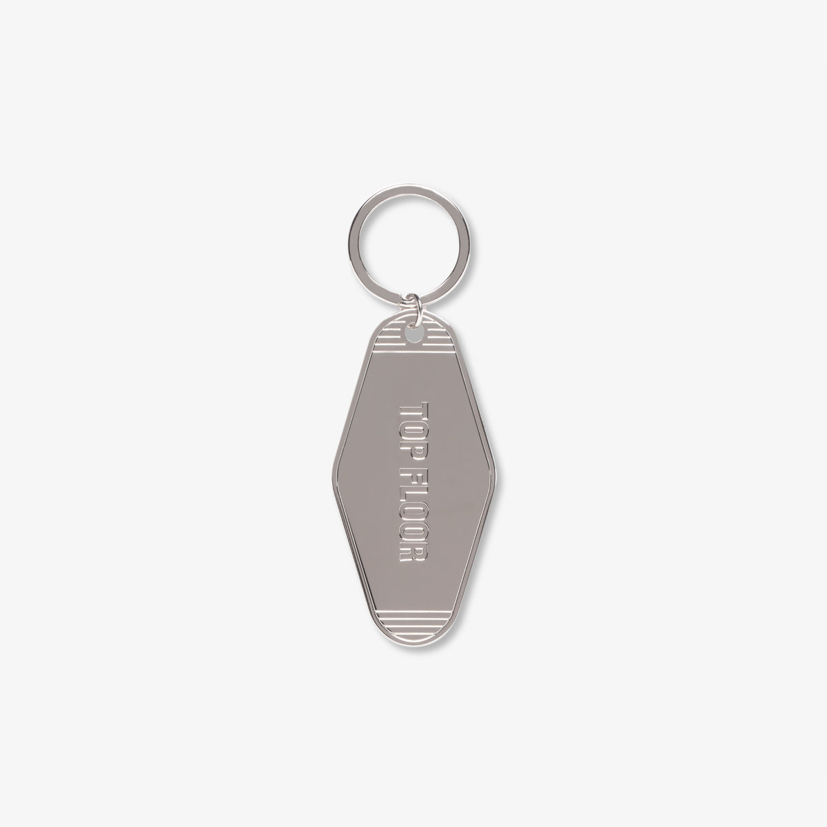 TOP FLOOR METAL MOTEL KEYCHAIN SILVER