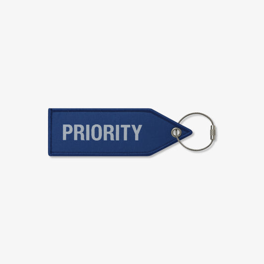 PRIORITY LUGGAGE TAG KEYCHAIN BLUE