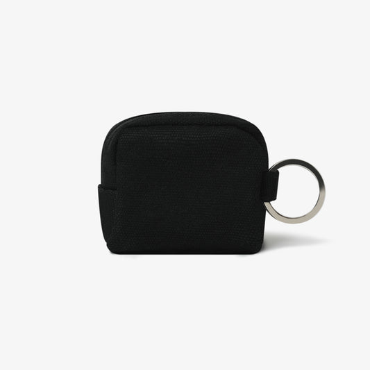 MINI CANVAS POUCH KEYCHAIN BLACK