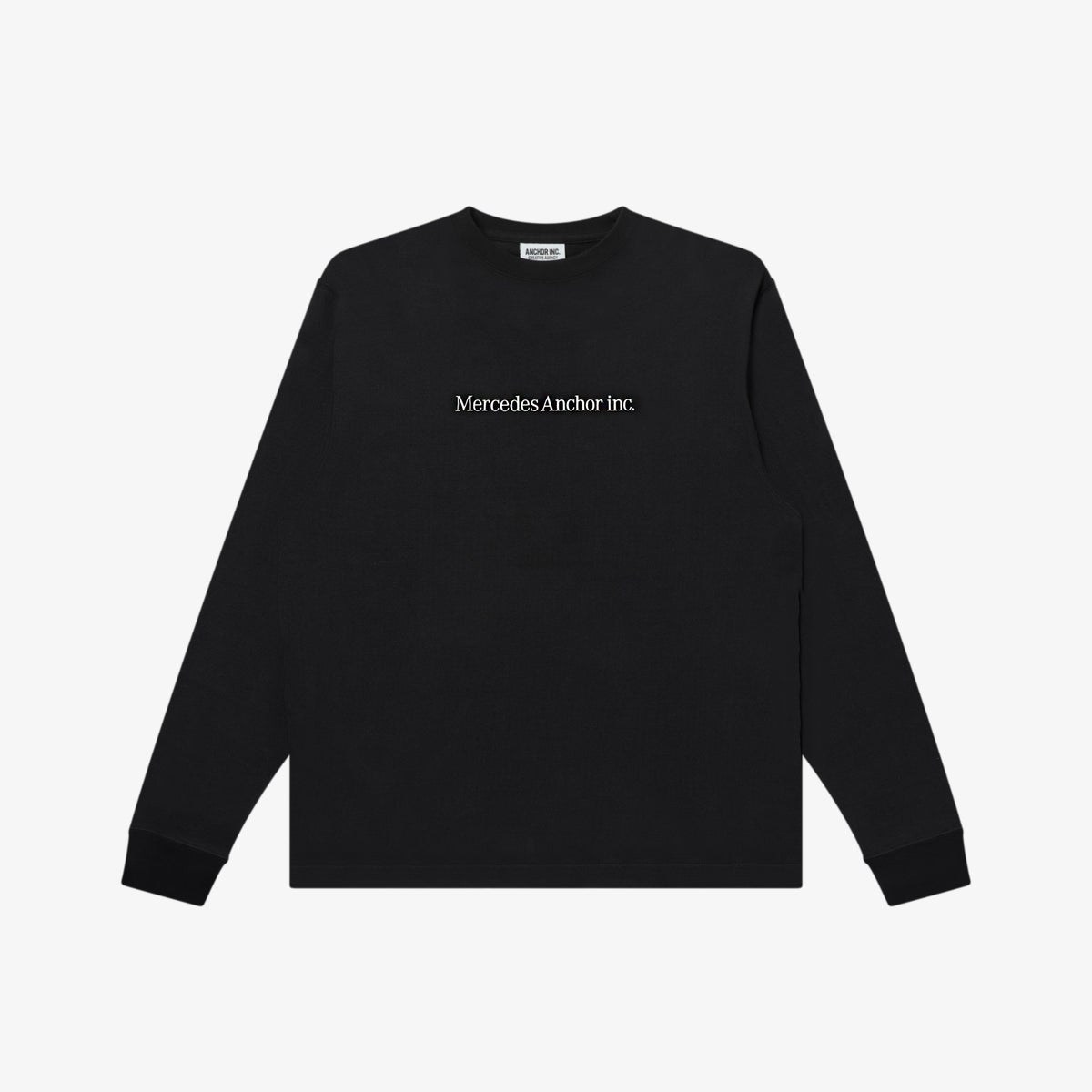 FLOCKED LOGO L/S TEE BLACK