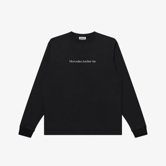 FLOCKED LOGO L/S TEE BLACK