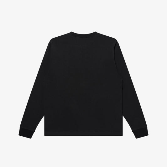 FLOCKED LOGO L/S TEE BLACK
