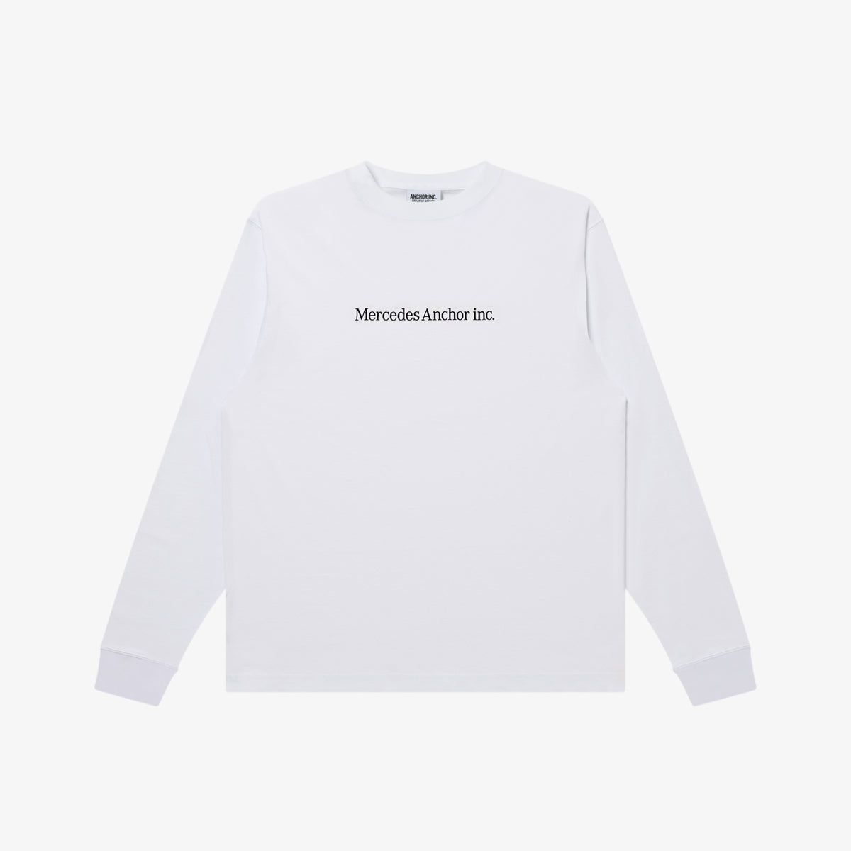 FLOCKED LOGO L/S TEE WHITE