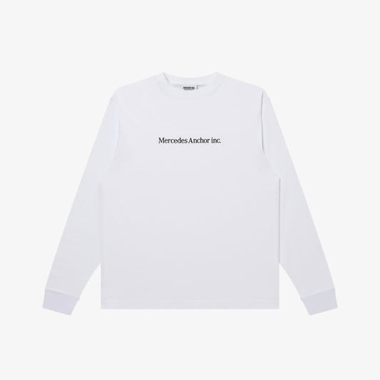 FLOCKED LOGO L/S TEE WHITE