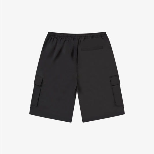 WATER REPELLENT RELAXED CARGO SHORTS BLACK