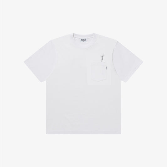 STATIONERY POCKET TEE WHITE