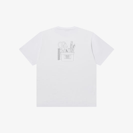 STATIONERY POCKET TEE WHITE