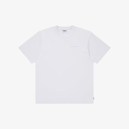 ONE LINE LOGO PIGMENT DYE S/S TEE WHTE