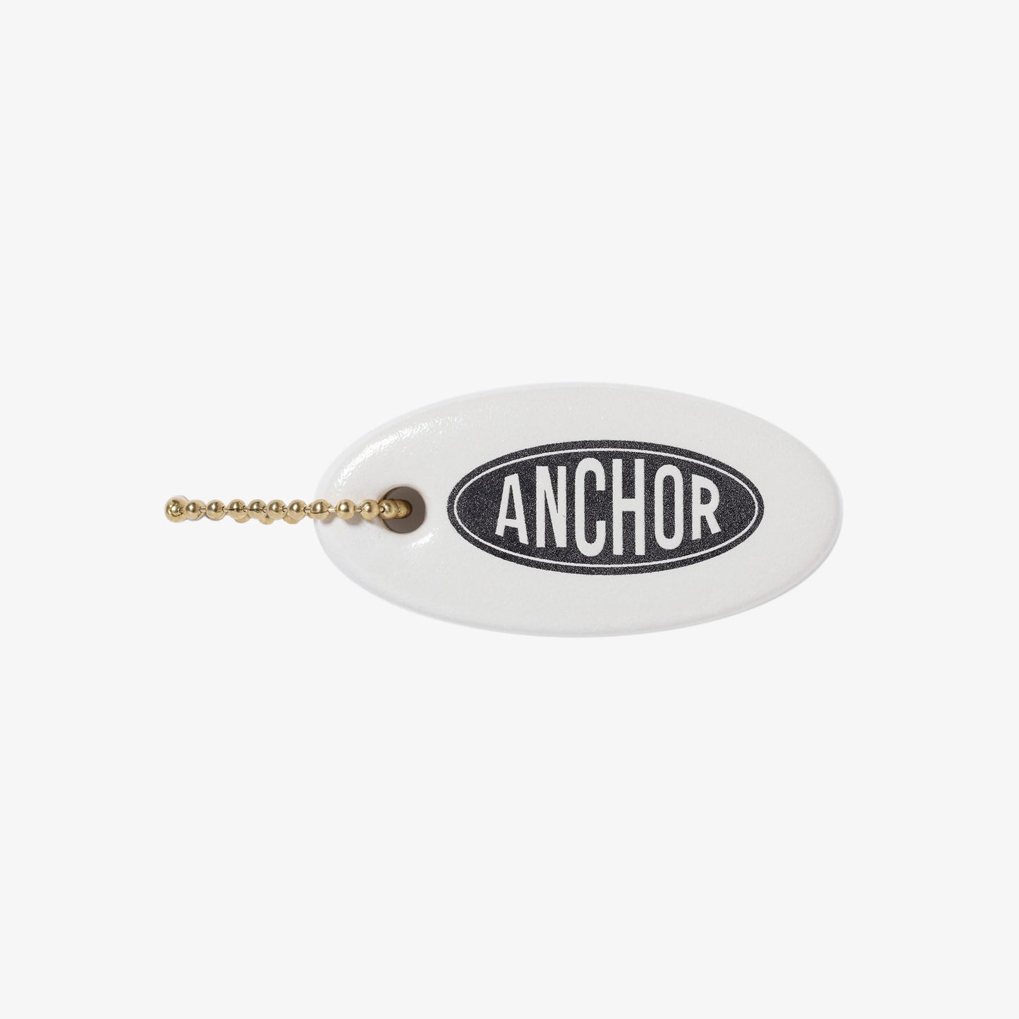OVAL FLOATING KEYCHAIN WHITE
