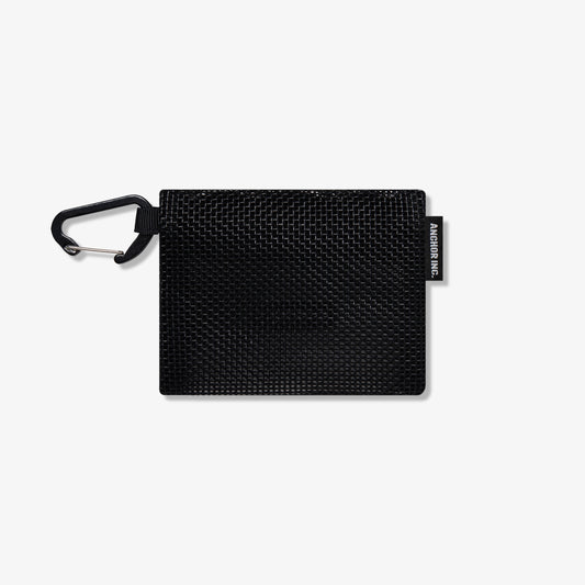 BOLD LOGO MINI MESH POUCH WITH CARABINER BLACK