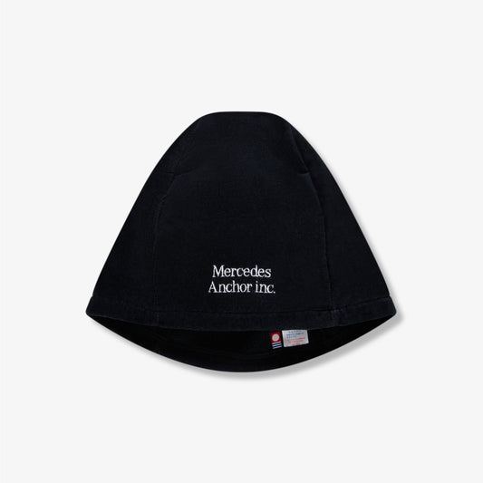 SHIRRED FABRIC SAUNA HAT BLACK