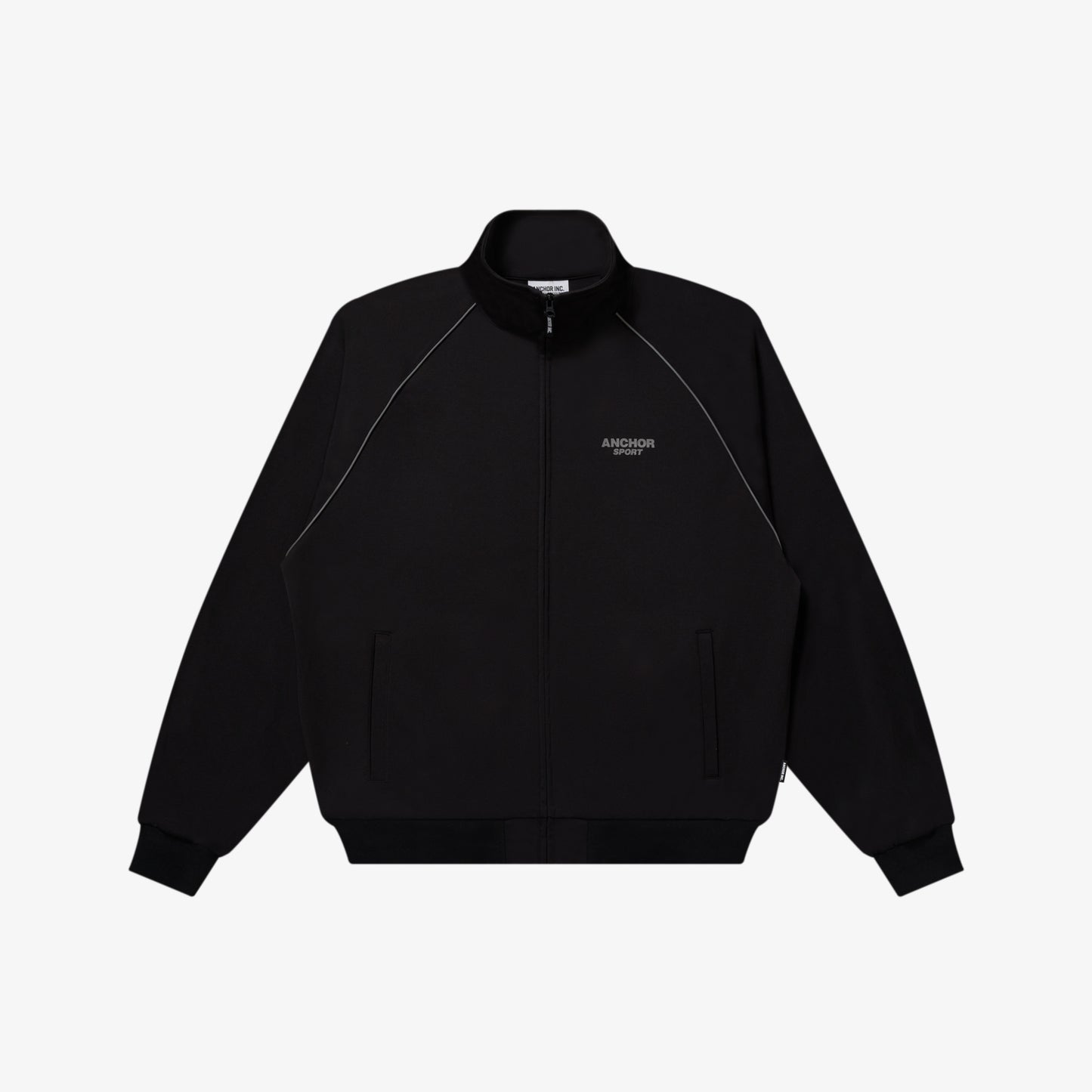 REFLECTIVE SPORT POLY TRACK JACKET BLACK