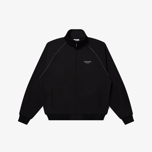 REFLECTIVE SPORT POLY TRACK JACKET BLACK