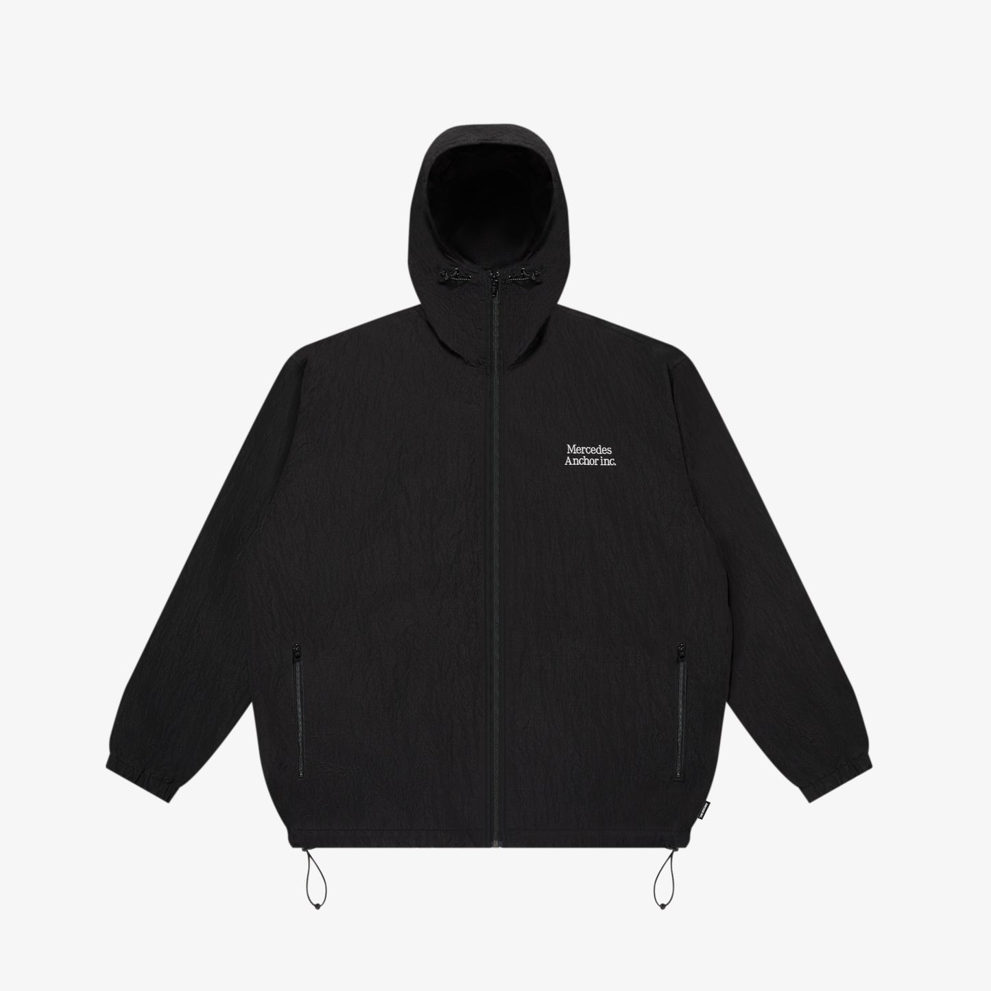 RIPSTOP NYLON HOODED JACKET BLACK