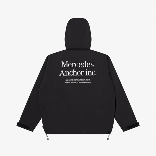 HOODED NYLON TRACK JACKET BLACK