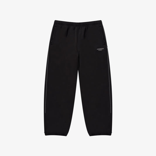 REFLECTIVE SPORT POLY TRACK PANTS BLACK