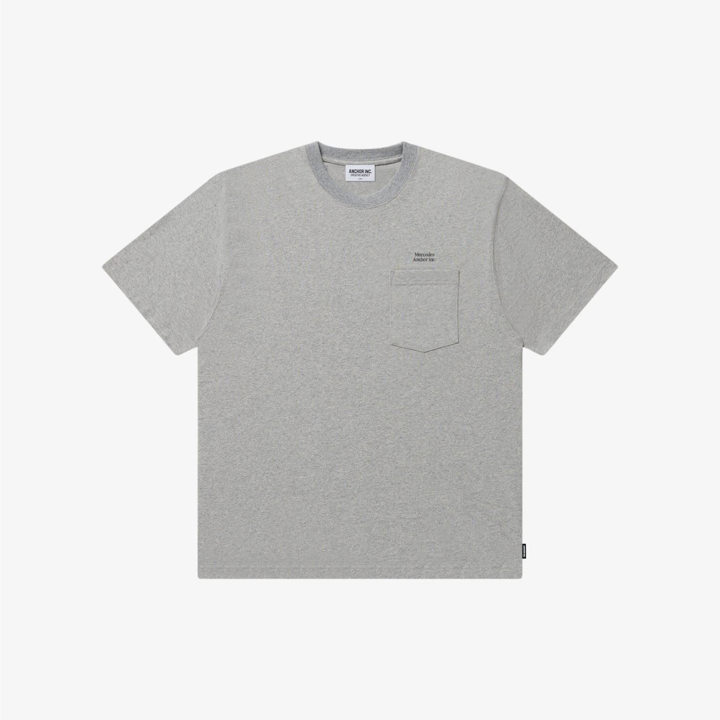 SMALL LOGO POCKET TEE HEATHER GRAY
