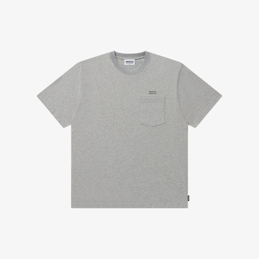 SMALL LOGO POCKET TEE HEATHER GRAY