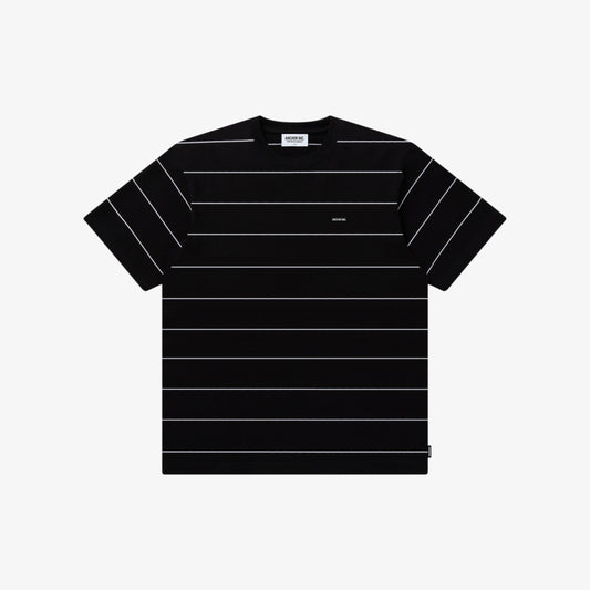 BOLD LOGO PATCHED STRIPED TEE BLACK