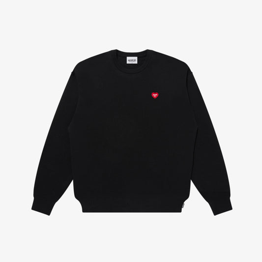V-DAY PATCHED KNIT SWEATER BLACK