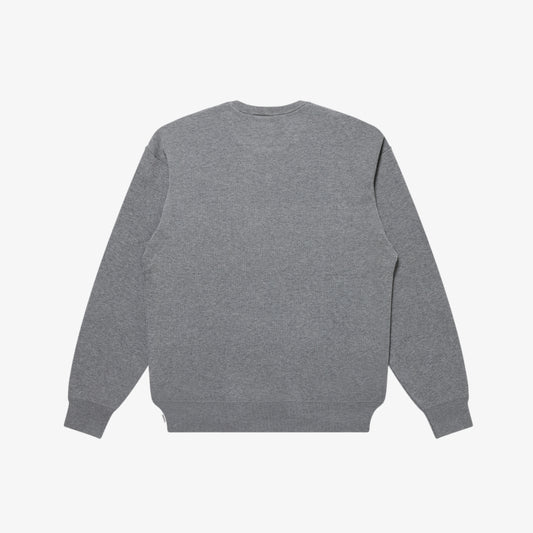 V-DAY PATCHED KNIT SWEATER HEATHER GRAY