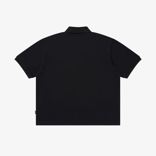 BOLD LOGO PATCHED POLO SHIRT BLACK