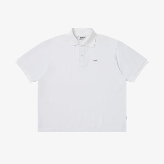 BOLD LOGO PATCHED POLO SHIRT WHITE