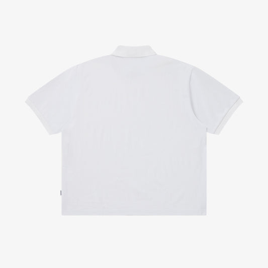 BOLD LOGO PATCHED POLO SHIRT WHITE